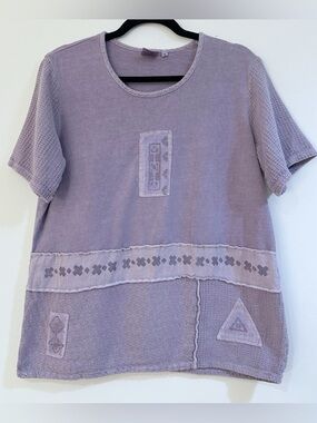 Focus Lavender Knit Top 100% Cotton Size Medium